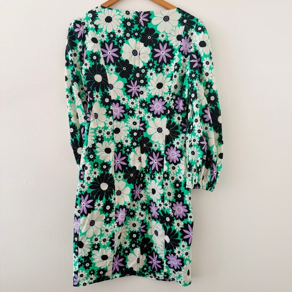 Alexia Admor Sammie Dress Floral Hippie 60s Retro Long Sleeve - Picture 5 of 6